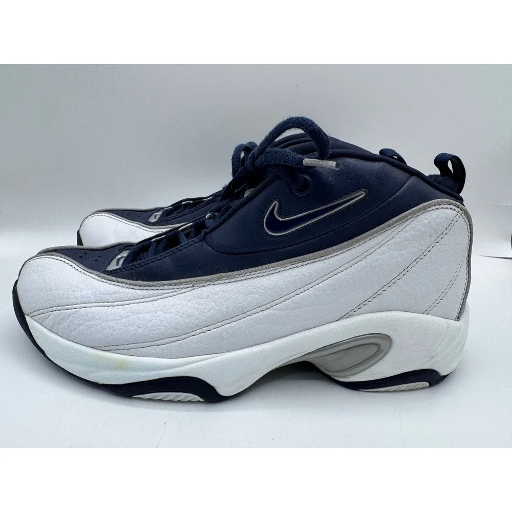 Nike 10 White‎ Navy Blue High Top Sneakers Men's Vintage 2002 Air Team Max Rare
